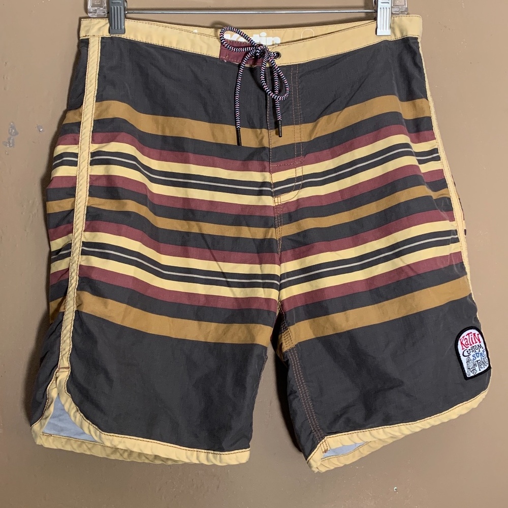 Katin Swim Trunks 30 Waist Inseam 7.5" Gently worn External drawstring  Zipper - Picture 2 of 4